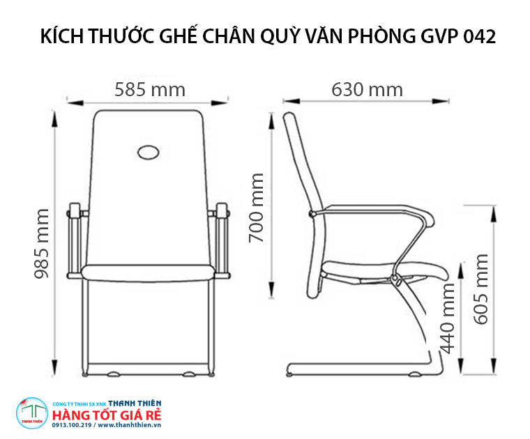 Ghế phòng họp chân quỳ GVP 042