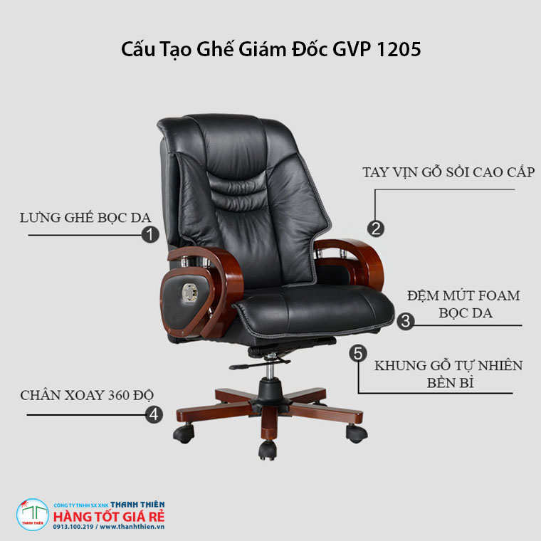 Cấu tạo ghế văn phòng giám đốc GVP 1205