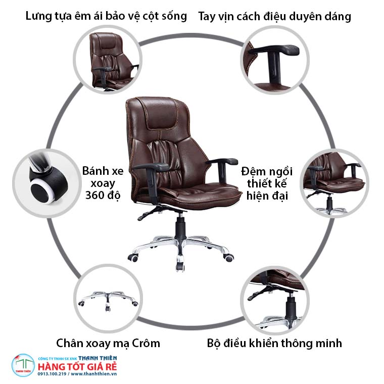 Cấu trúc ghế xoay giám đốc GVP 1249