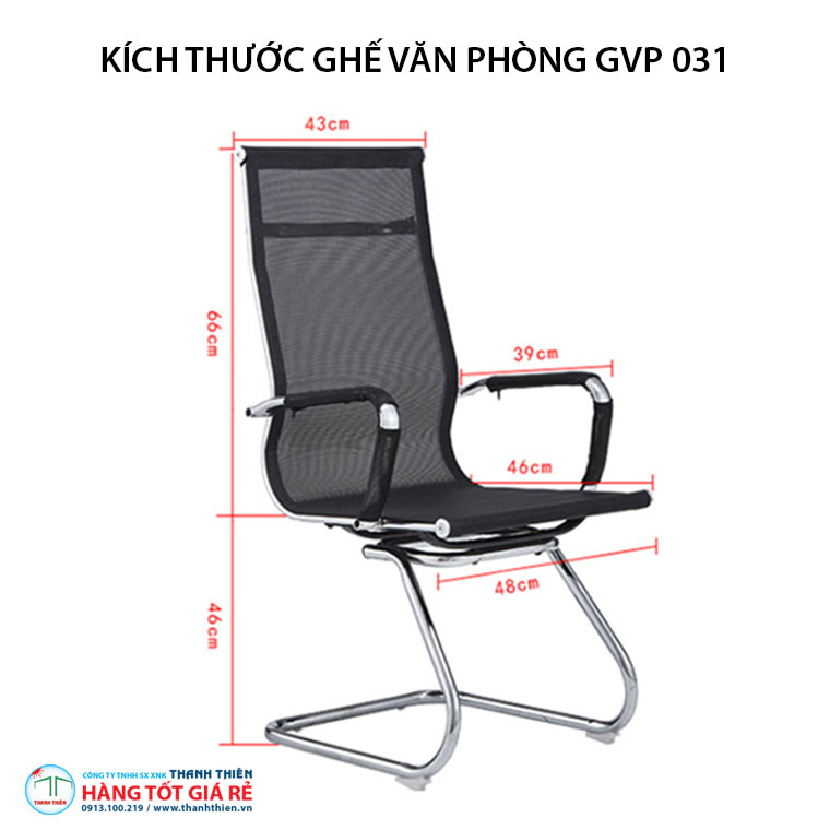 Ghế văn phòng chân quỳ GVP 031 màu đen