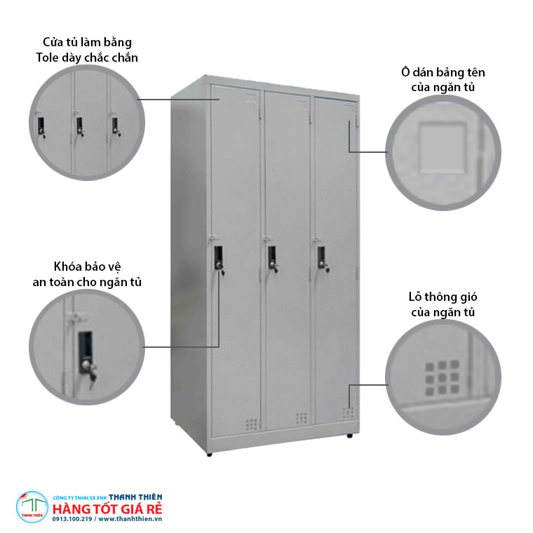 Đặc điểm tủ locker 3 cánh TLK 02