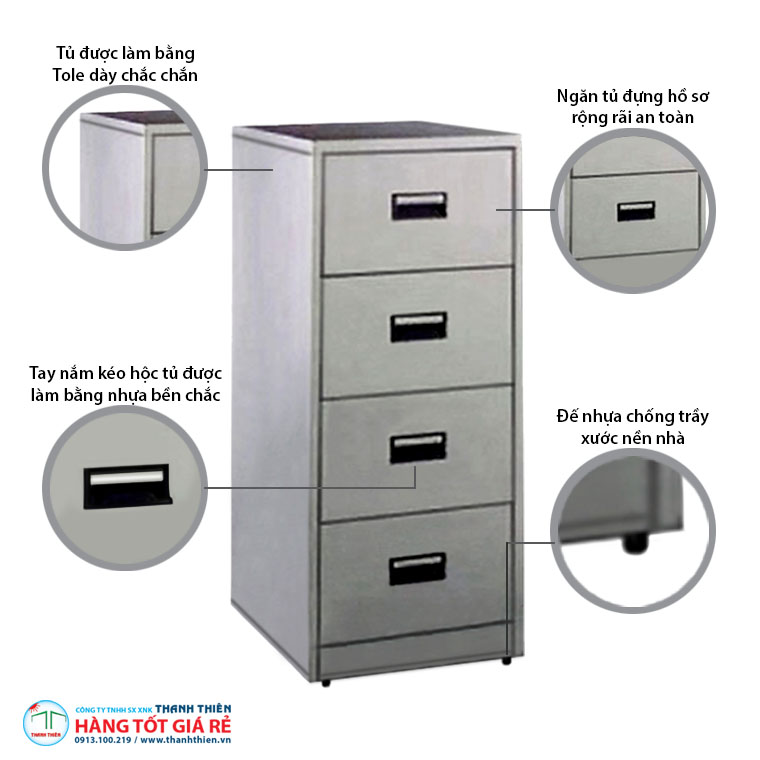 Đặc điểm tủ locker 4 hộc kéo TLK 05