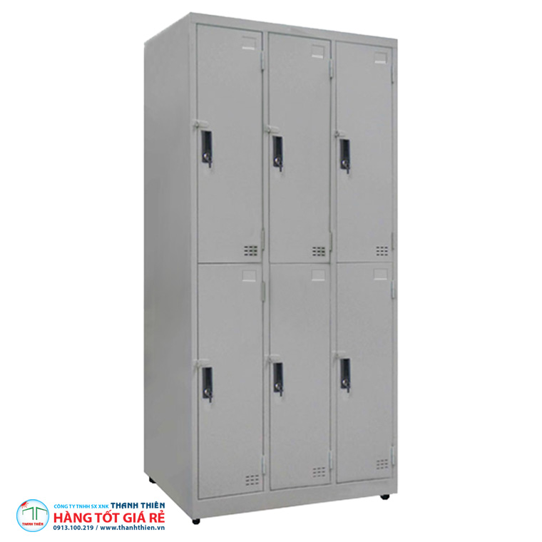 Kiểu dáng tủ locker sắt 6 ngăn 6 cánh mở TLK 20