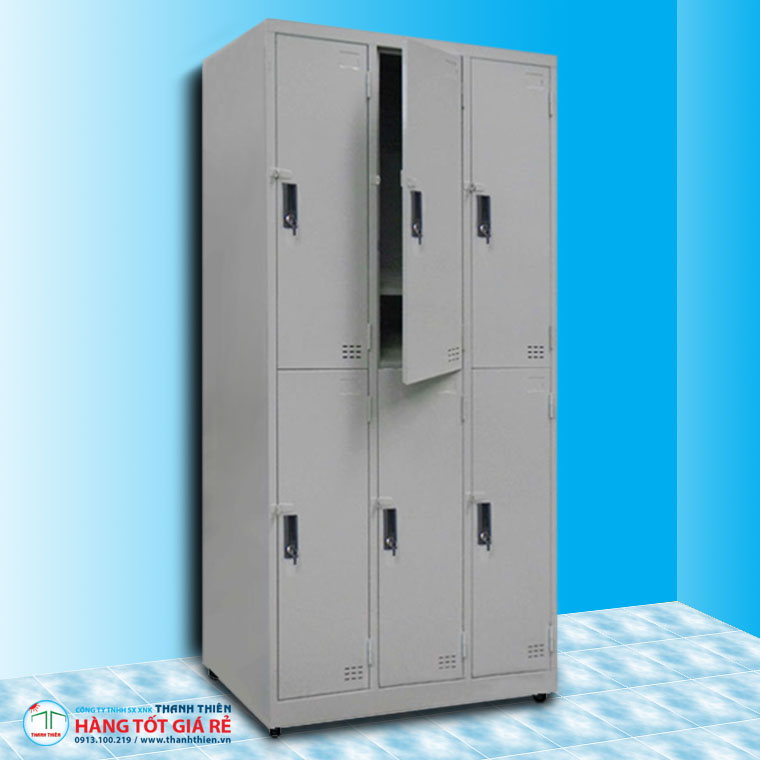 Tủ locker sắt 6 ngăn 6 cánh mở TLK 20