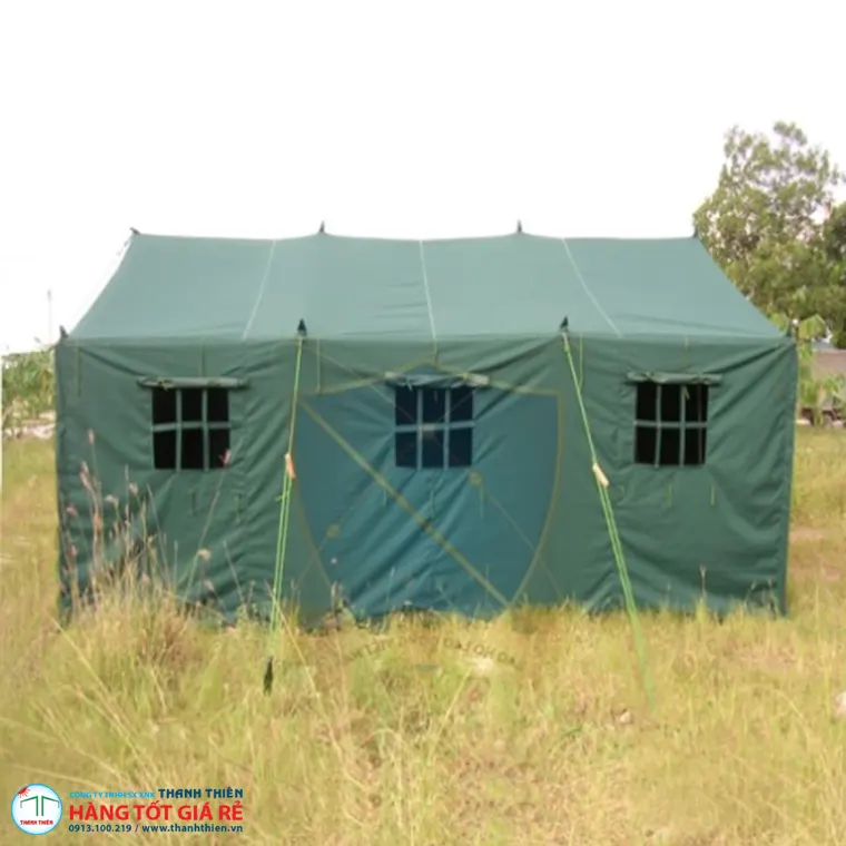 Lều bạt quân đội khung dây căng cửa sổ lưới dựng thực tế ngoài trời — phù hợp sự kiện tập thể