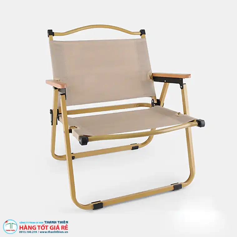 Ghế xếp cafe nhôm tay vịn gỗ nhập khẩu mã GCS 005