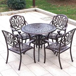 bàn 4 ghê nhôm đúc nâu GN 068 - Ảnh 3