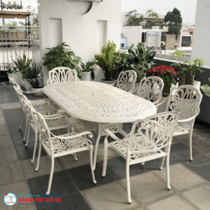 Bàn 8 ghế nhôm đúc GN 068 - Ảnh 2