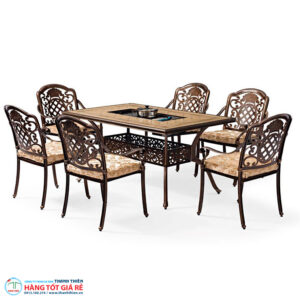 Bàn 6 ghế nhôm sân vườn GN 072 - Ảnh 2