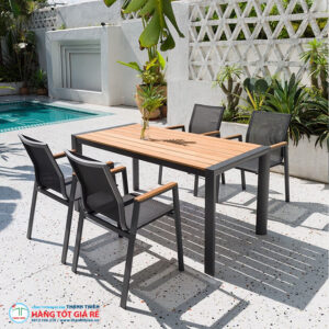 Bàn 4 ghế nhôm Textilene GN 008