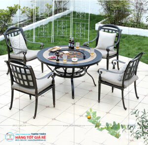 Bộ bàn tròn 4 ghế nhôm đúc GN 79