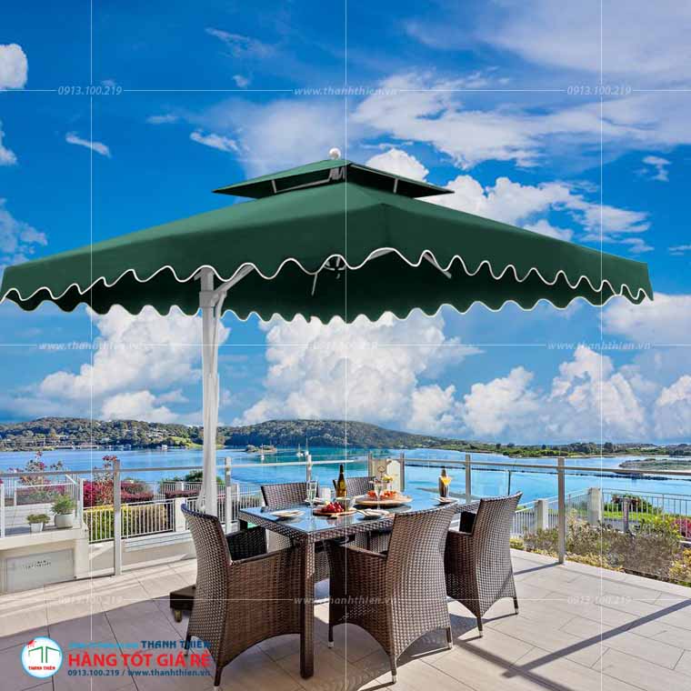 du-vuong-lech-tam-09 dù che nắng xanh dưa