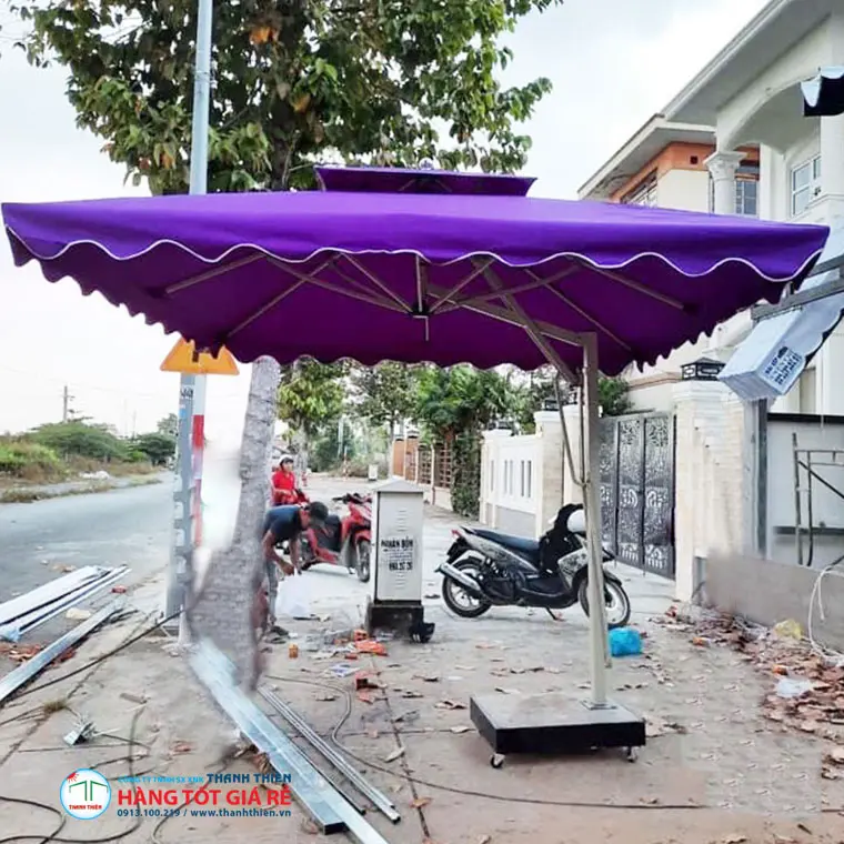du-vuong-lech-tam-023t Dù Vuông Lệch Tâm 3m – Che Nắng Cao Cấp Ngoài Trời