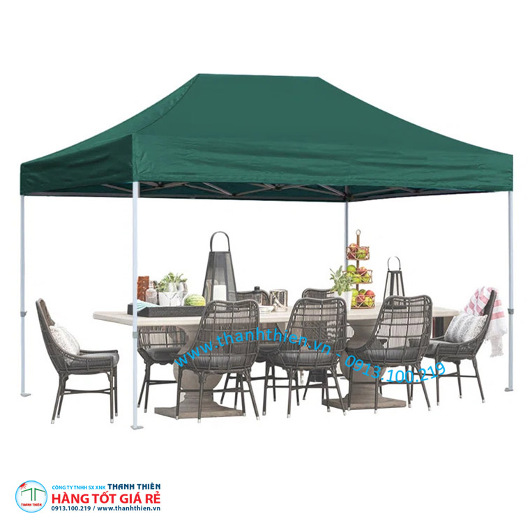 leu-xep-3mx4m5m-xanh-la-1 Lều xếp 3x4.5m dựng ngoài trời cho sự kiện
