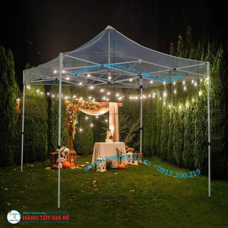 leu-xep-bat-trong-xuat-3x3-2 Cận cảnh khung lều xếp sơn tĩnh điện chống rỉ