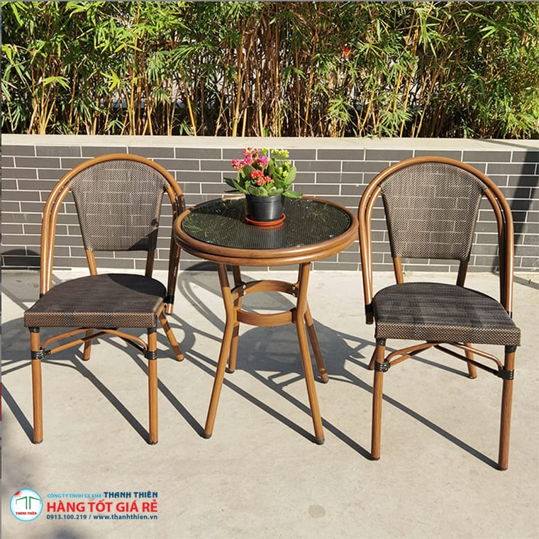 Tuyệt phẩm bàn ghế cafe sân vườn đẹp nhất, hút mắt mọi ánh nhìn 4 Kích thước bàn ghế cafe sân vườn
