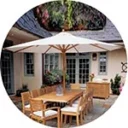 wooden garden umbrella 150 150