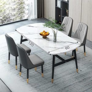 Bộ Bàn Ăn 4 Ghế Giả đá cẩm thạch - Ảnh 4