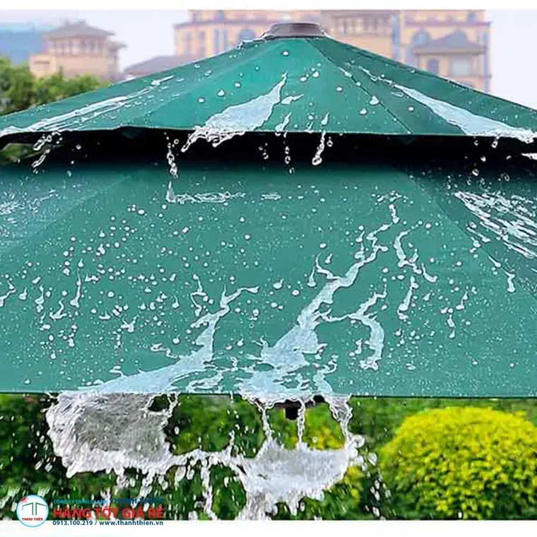 Vải dù ngoài trời chống thấm thực tế — nước bắn tóe lăn tròn không thấm vào sợi vải