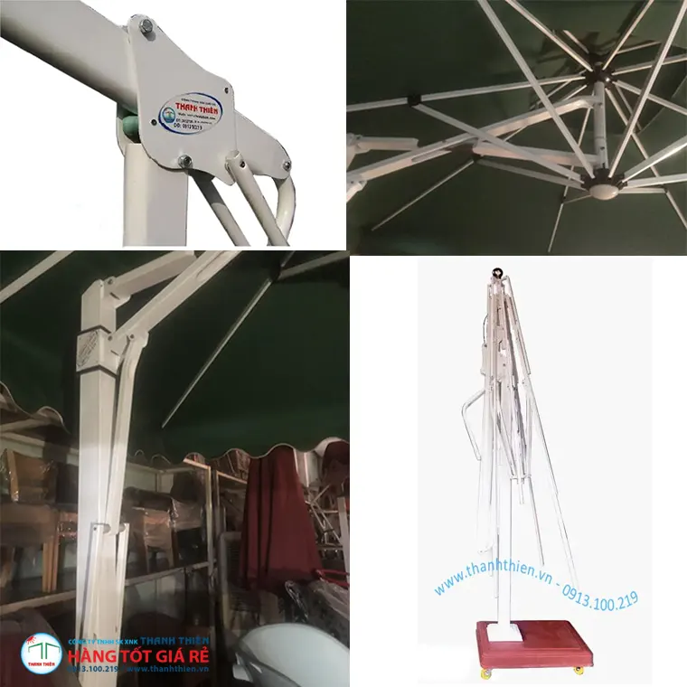 Vật liệu ô dù ngoài trời: khung nhôm từ 38mm sơn tĩnh điện và vải dệt từ 200 gram mỗi mét vuông — tiêu chuẩn vận hành cho quán kinh doanh - khung nhôm