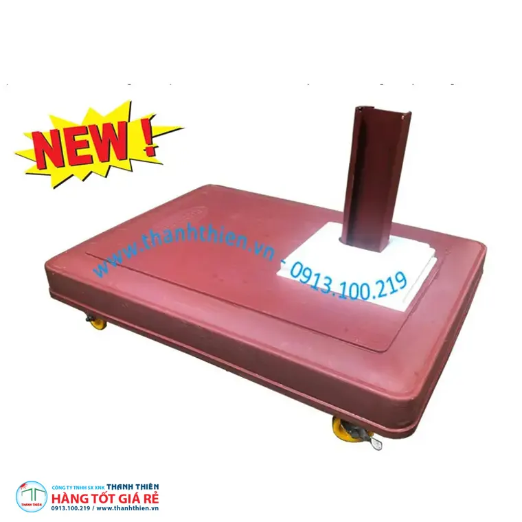 Đế ô dù hồ bơi nhựa bánh xe di động Thanh Thiên Ô dù hồ bơi đế nhựa có bánh xe di động — giải pháp không khoan sàn cho khu vực hồ bơi Thanh Thiên