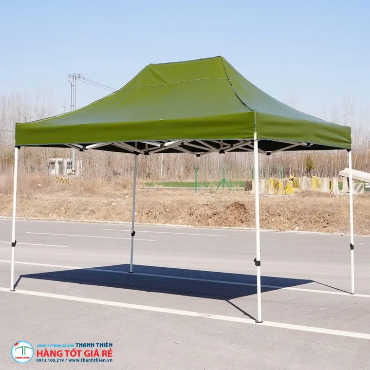 Home Megamarket 59 Báo giá lều xếp di động Thanh Thiên — lắp dựng thực tế ngoài trời, khung nhôm 3x3m