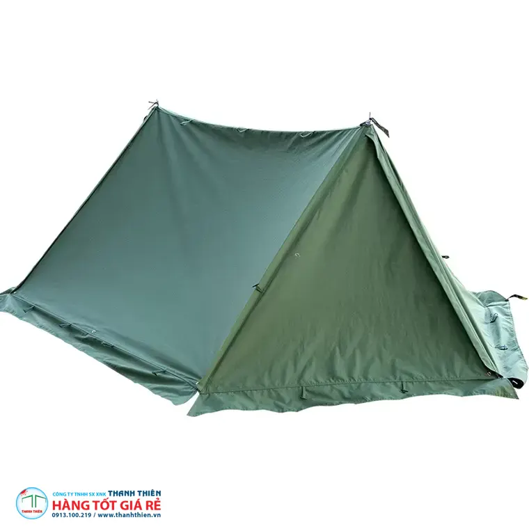 Home Megamarket 55 Lều bạt quân đội A-frame 190×360cm, chiều cao đỉnh 110cm, dây căng 4 hướng, phù hợp dã ngoại tần suất cao