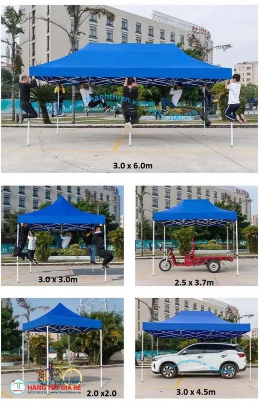 Kích thước lều xếp food truck — từ 2x2m đến 3x6m so sánh thực tế So sánh kích thước lều xếp quán ăn di động food truck: 2x2m đến 3x6m — so sánh với xe máy và ô tô thực tế