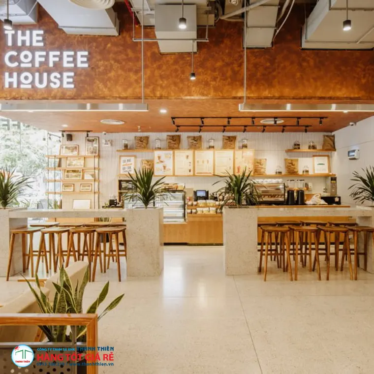 Dự án nội thất cafe nhà hàng The Coffee House TP.HCM — hơn 100 bộ bàn ghế từ 2018, đơn hàng lặp lại nhiều năm