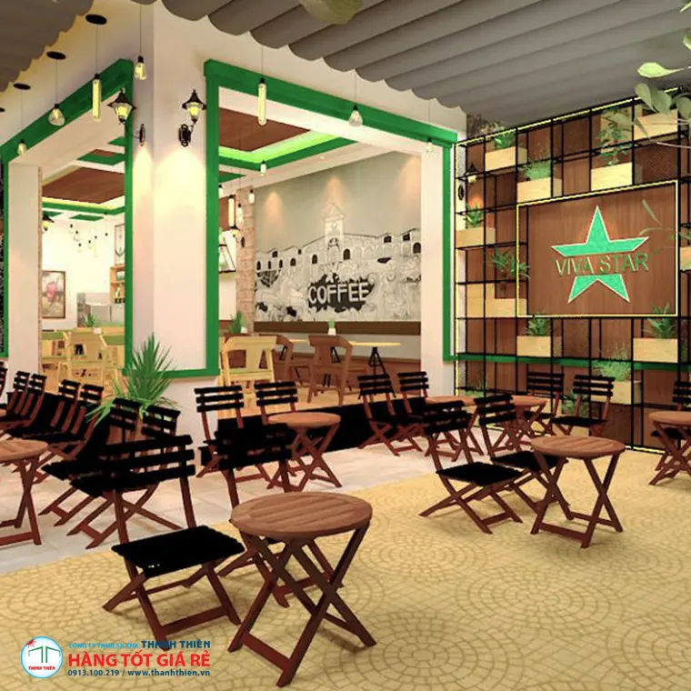 Dự án nội thất cafe nhà hàng chuỗi Viva Star Coffee TP.HCM — hơn 100 bộ từ 2022, tần suất cao