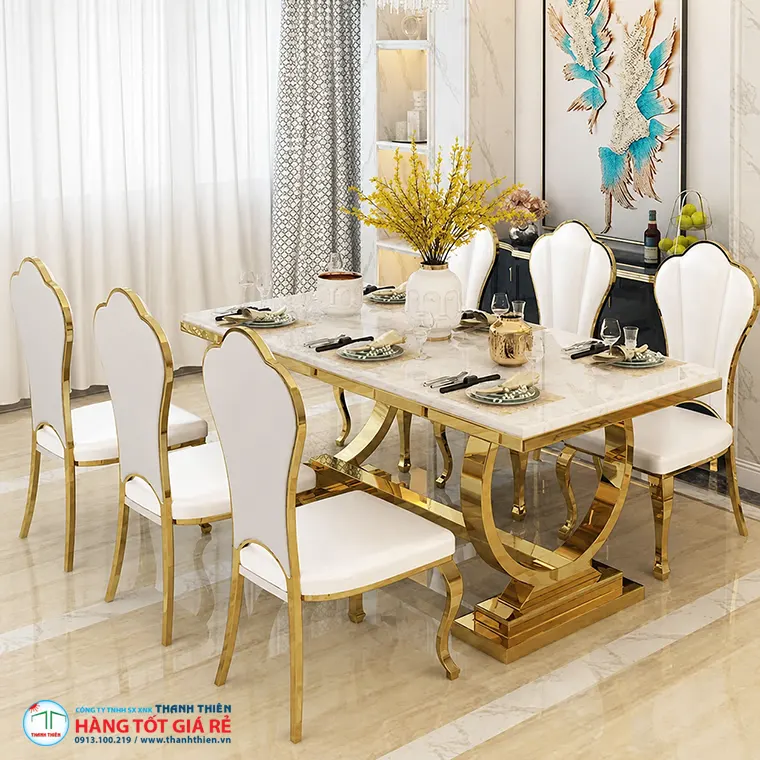 Ghế nhà hàng fine dining cao cấp khung inox mạ vàng Ghế nhà hàng fine dining cao cấp khung inox mạ vàng — giá 3.000.000–6.000.000đ/cái